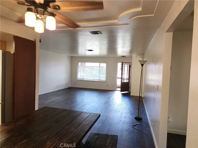 Dining room and living room.