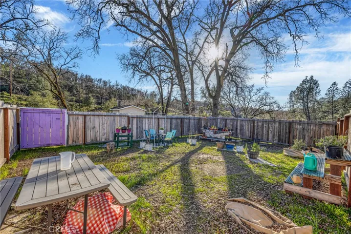 Fenced garden area.