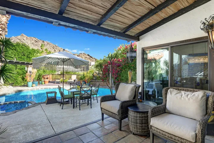 BACK COVERED PATIO TO POOL YARD MLS