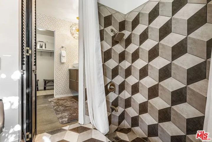 Step down shower