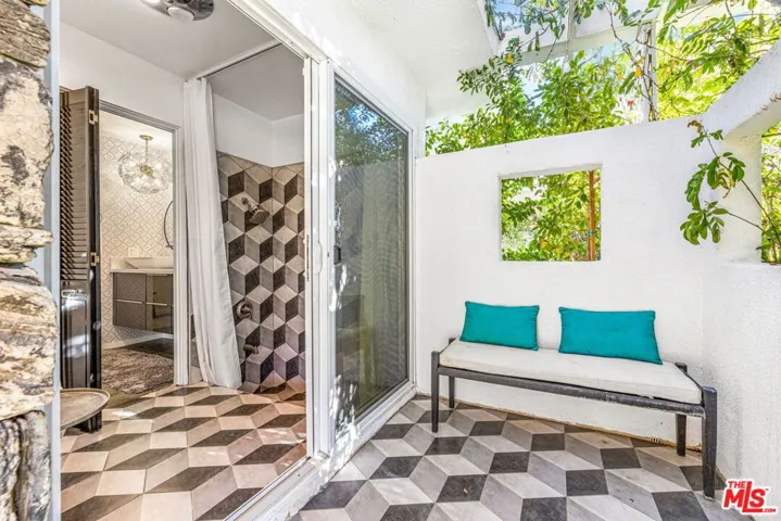 Master bath opens to a private side patio