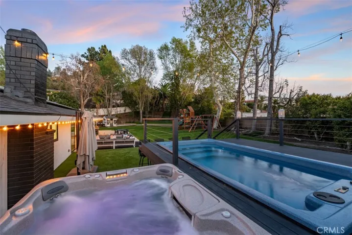 Swim spa and hot tub.