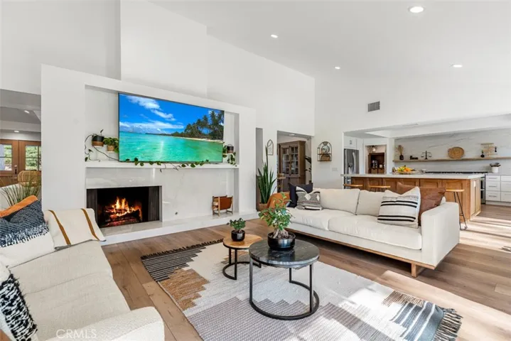 Family room fireplace.