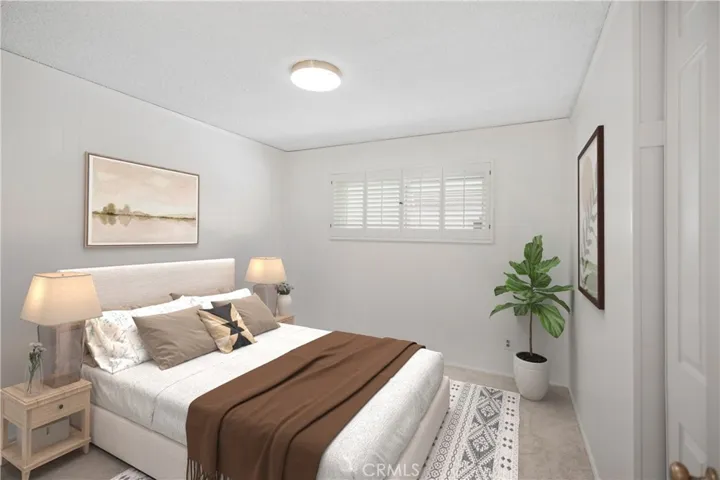 3rd Bedroom with wood shutters (Virtually Staged)