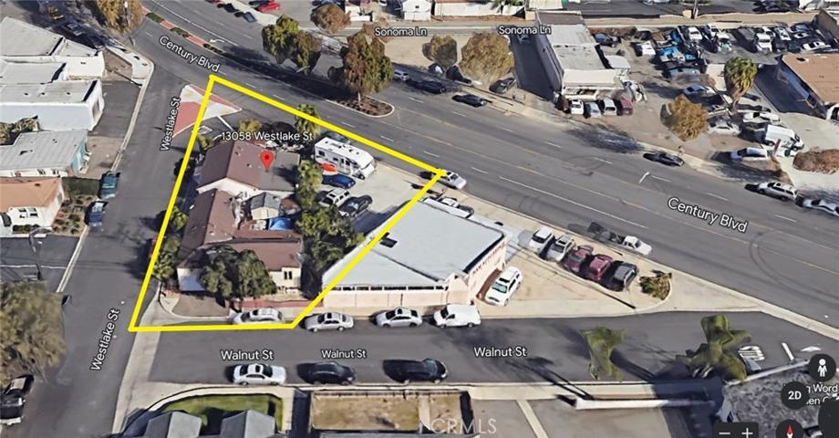 13058, 13062 Westlake St and 10591 Walnut St - Aerial View