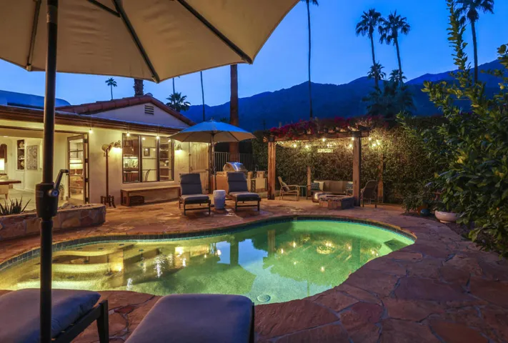 Pool to mtns night