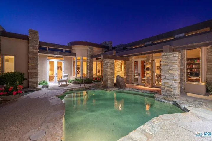 Pool & spa area at front of property