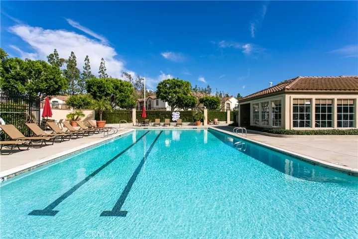 The community comes with a pool and spa.