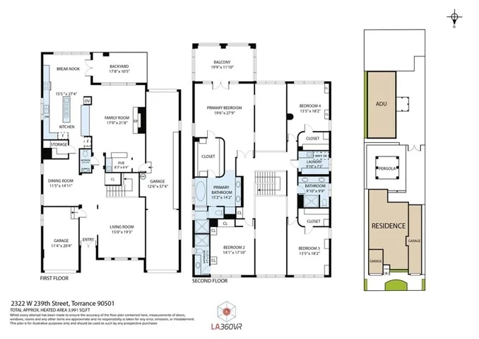 Review the main home's floorplan