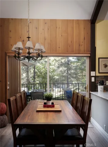 Dining Area with sliding door to deck