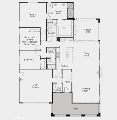 Structural options include: outdoor fireplace, full gutters, tiled shower at secondary bath, tiled owner's shower, and sink at laundry.