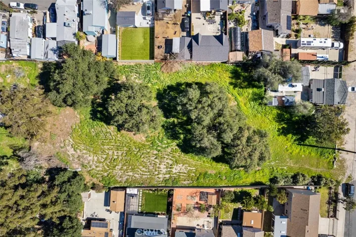 Overhead aerial view of the full lot.