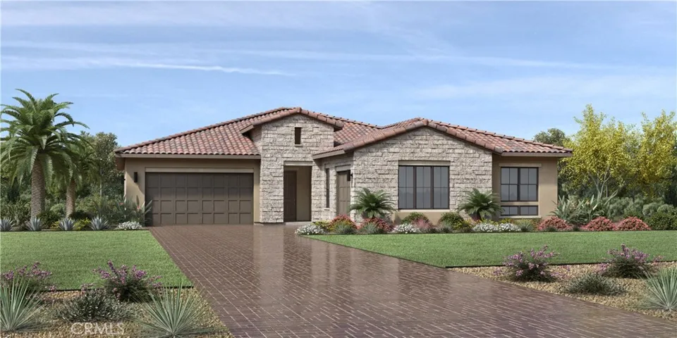Front Elevation: Larrea Tuscan. Photos of artist rendering not actual home. Home is still under construction.