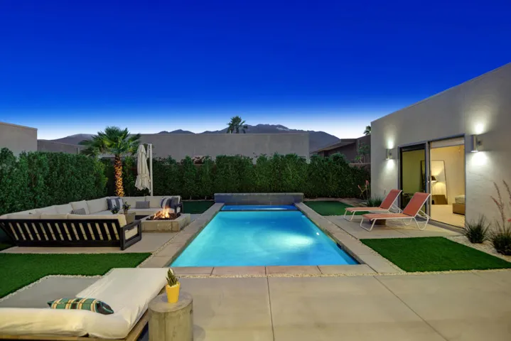 POOL TO MOUNTAINS NIGHT