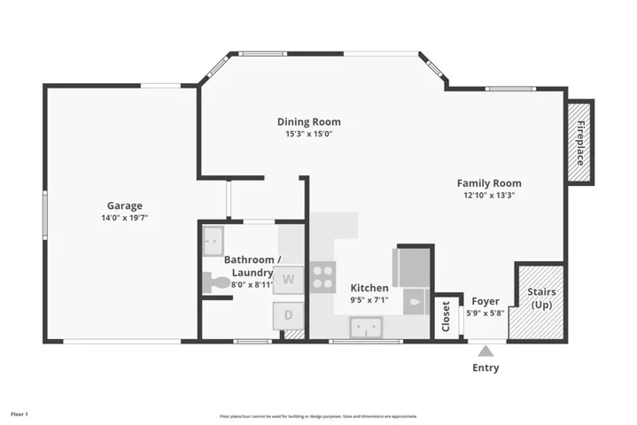 Main level floorplan. Measurements are approximate, buyer should verify.