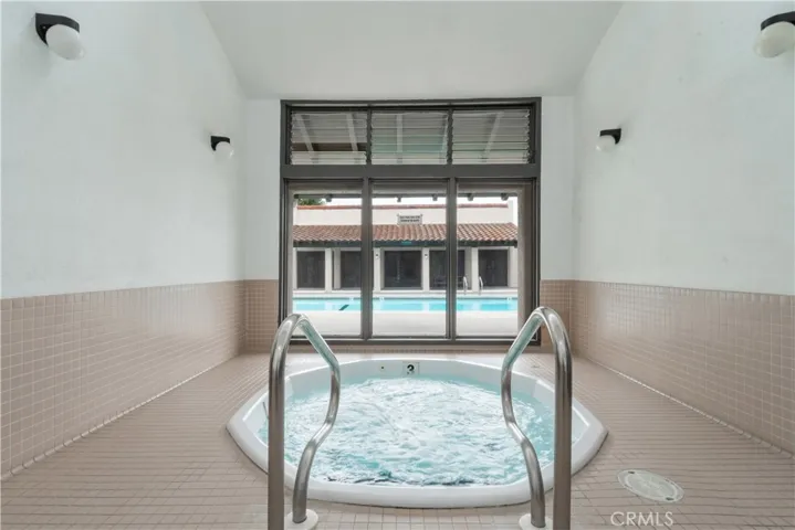 Hot tub located inside