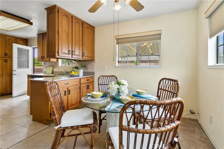 Dining area open to kitchen.