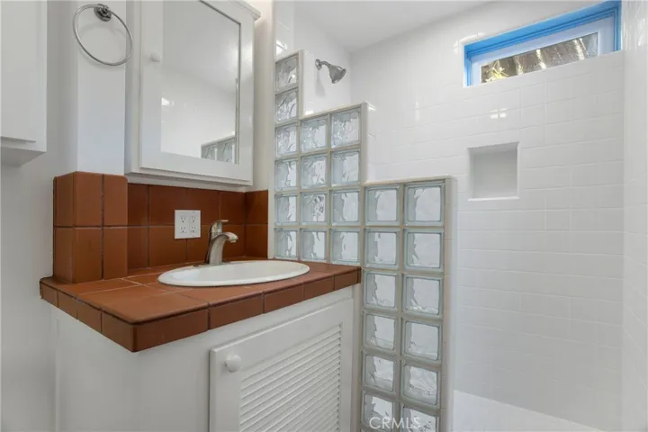 Separate bath with walk-in shower