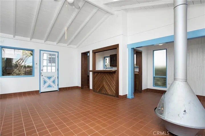 Living/great room with Dutch Door & tiled floors