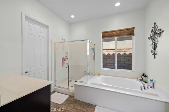 Large soaking tub and separate spacious shower