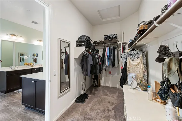 Walk-in closet in master