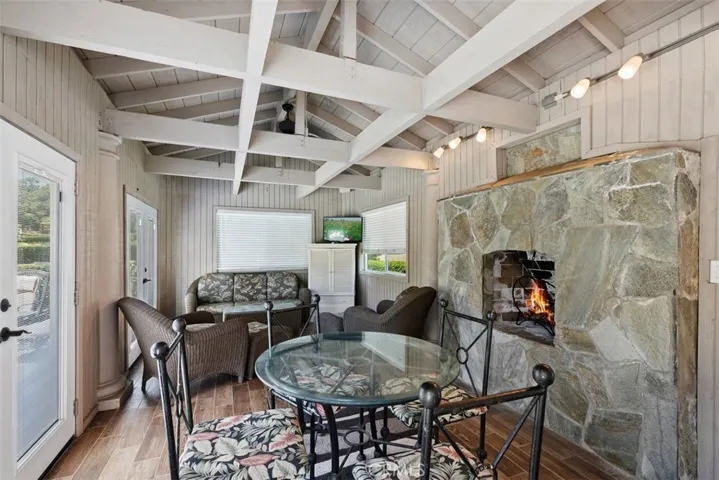360 asf. pool house with fireplace