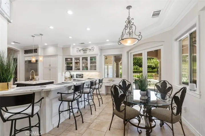 Dining area with direct access to pool area