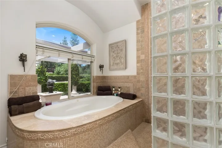 Primary bath with spa tub & walk-in shower