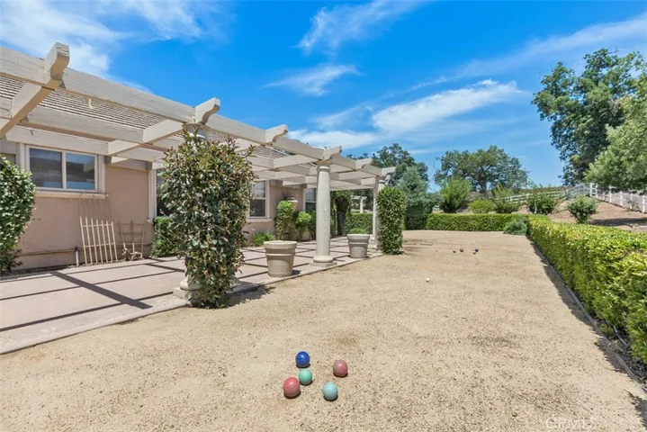 one of the patio's and play area
