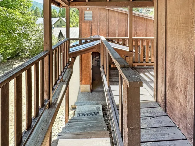 Second Home Deck, with stairs leading down to the two car garage.