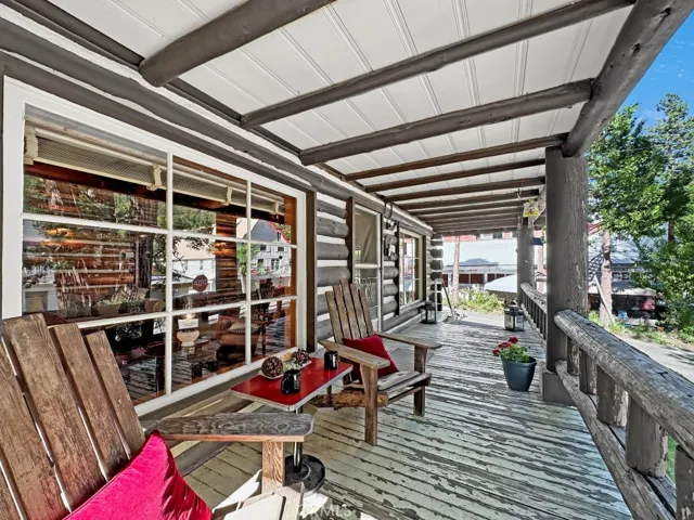 Log Cabin Front Porch.