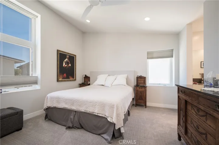 MASTER EN SUITE VAULTED CEILING AND CEILING FAN (52"), LIGHT FLOODS IN WITH THE LARGE WINDOWS