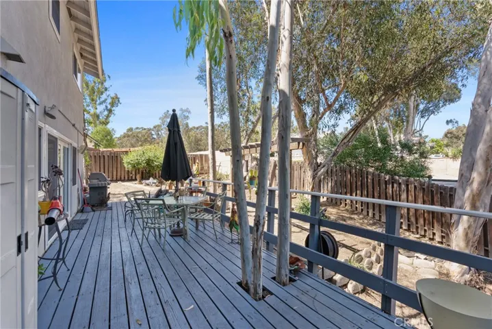 beautiful deck overlooking yard