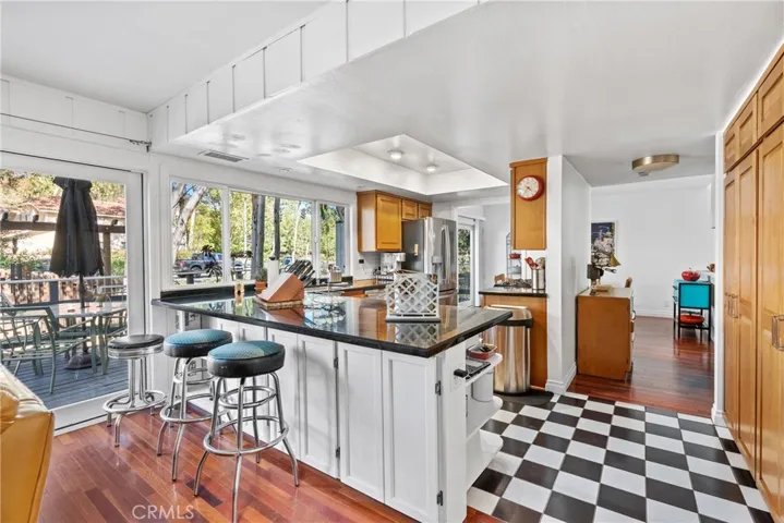 breakfast bar in the kitchen