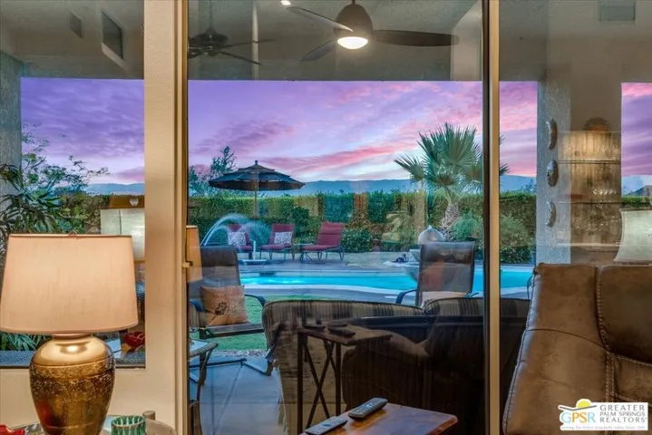 View From Living room to pool