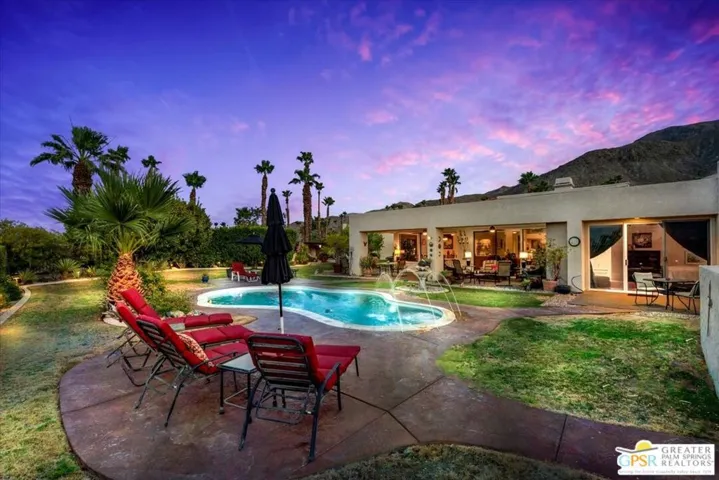 Reverse view of rear pool yard