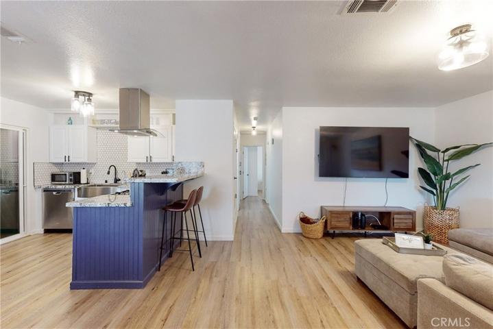 Open concept kitchen and living room