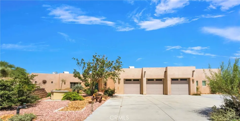 Front yard, garage