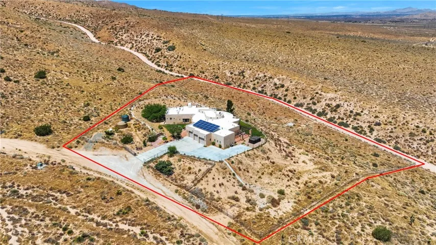 Top aerial view, property line