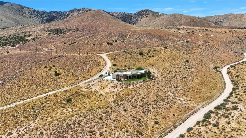 Side Aerial view with riding trails.