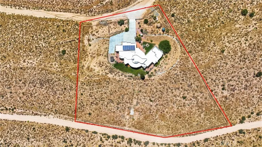 Top aerial view, property line