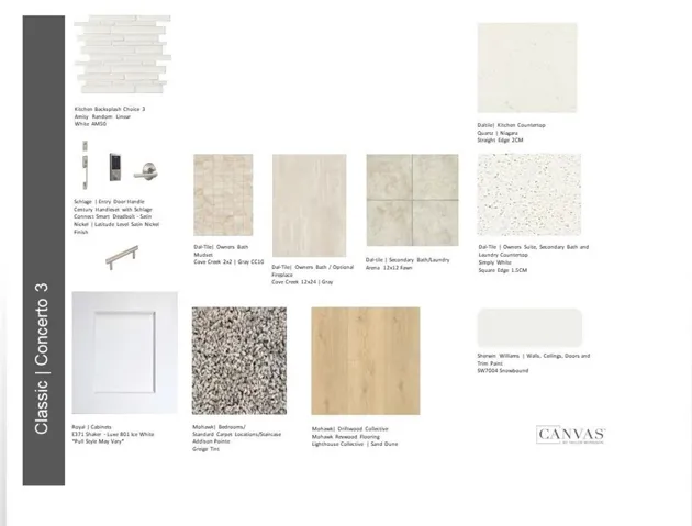 Design Selections.  Home is under construction and selections are subject to change.