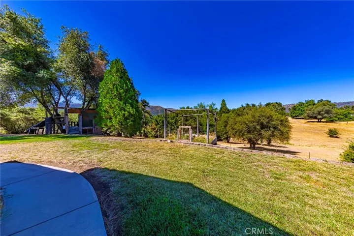 garden area and playhouse