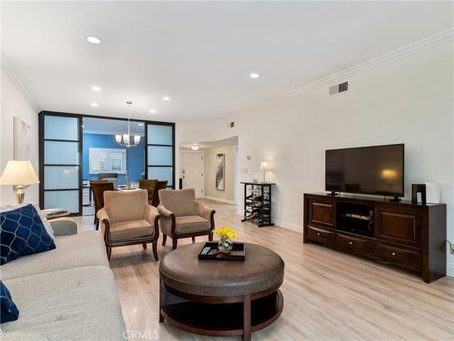 Spacious living room with office/den