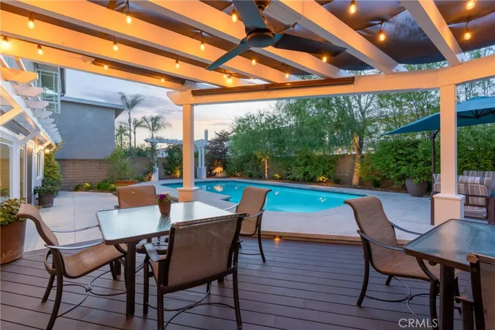Relax on the bamboo decking and enjoy multiple sitting areas.