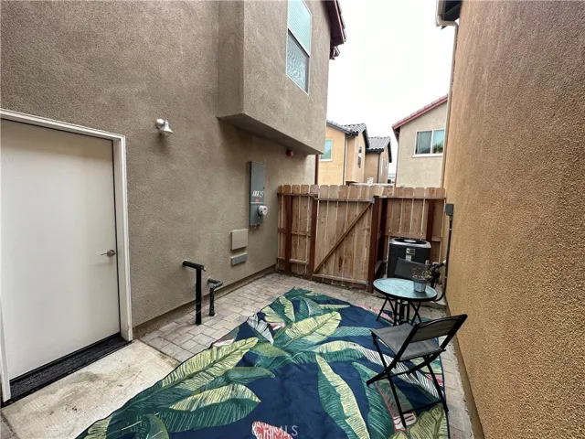Brick patio backyard