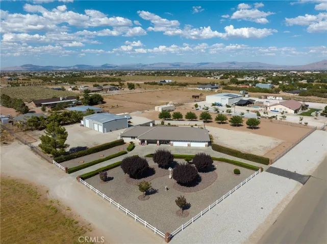 Drone view of property