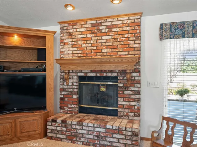 Brick fireplace