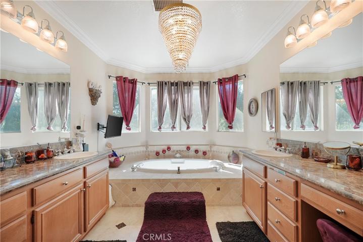 Master bathroom with oversize tub. Also oversize shower