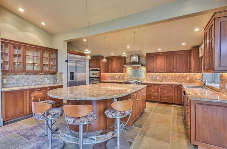 Kitchen with granite countertops